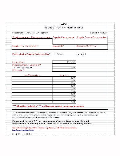 request for payment invoice