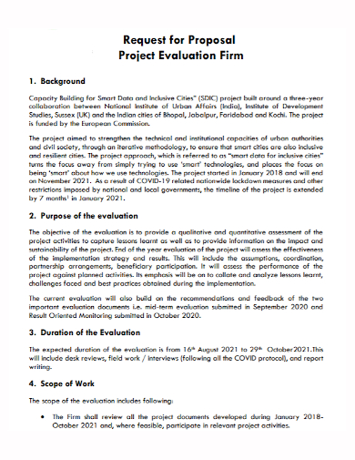 request for proposal project evaluation