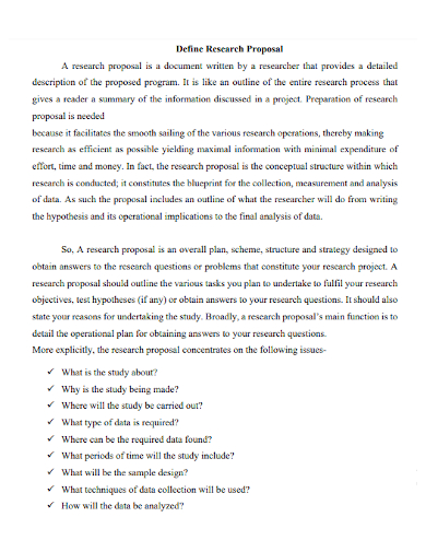 research methodology project proposal