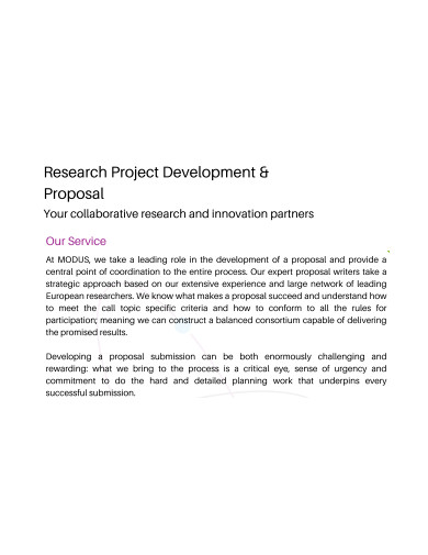 research project development proposal
