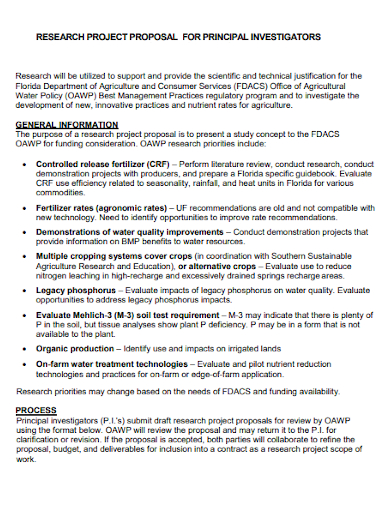 research project proposal for principal