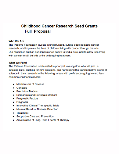 research seed funding proposal