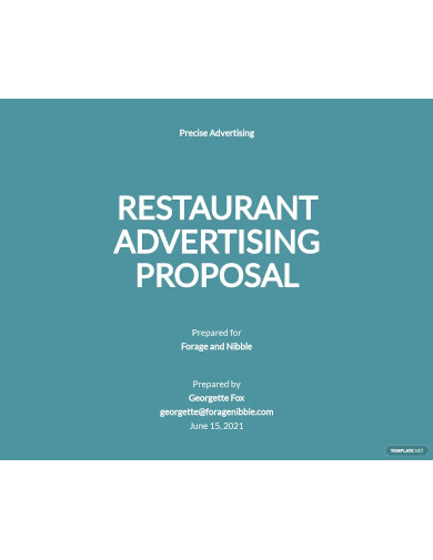 restaurant advertising proposal