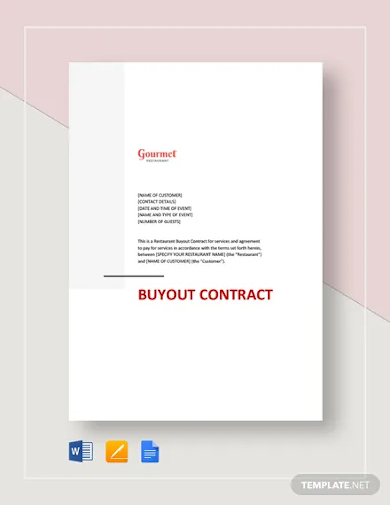 restaurant buyout contract template