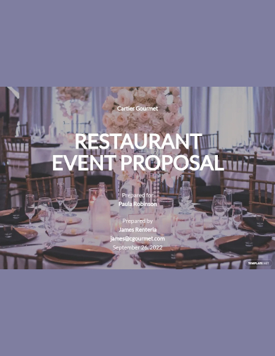 restaurant event proposal template