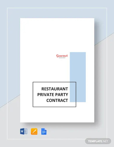 restaurant private party contract