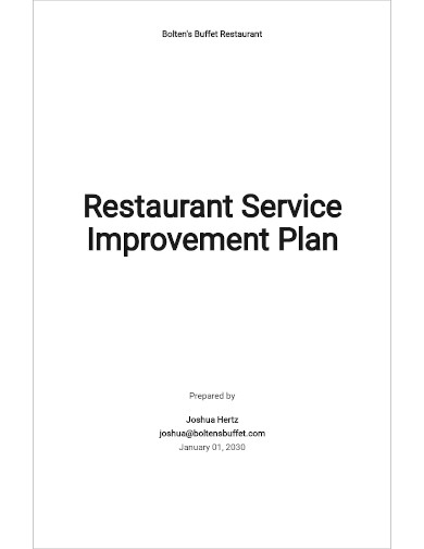restaurant service improvement plan