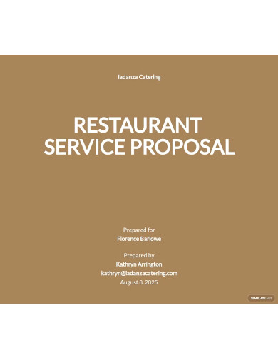 restaurant service proposal