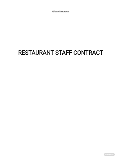 restaurant staff contract template