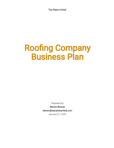 roofing company business plan
