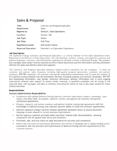 sales contract job proposal