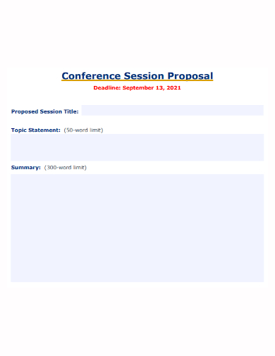 sample conference session proposal