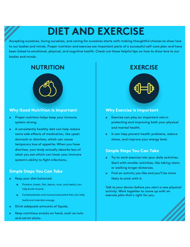 sample diet and exercise plan