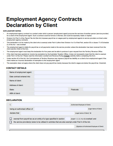sample employment agency client contract