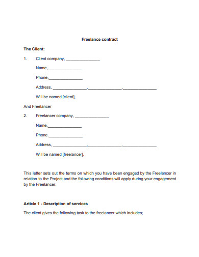 sample freelancing contract