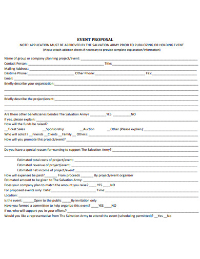 sample fundraising event project proposal