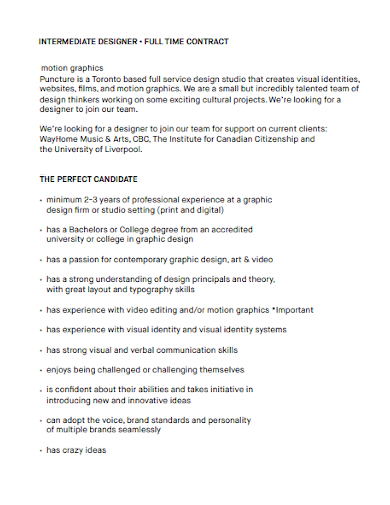 sample motion graphics designer contract