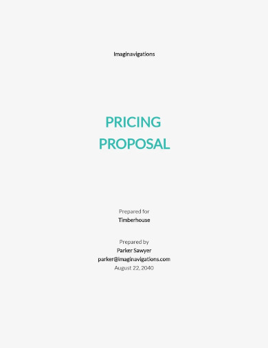 sample pricing proposal