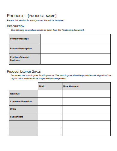 sample product launch marketing plan