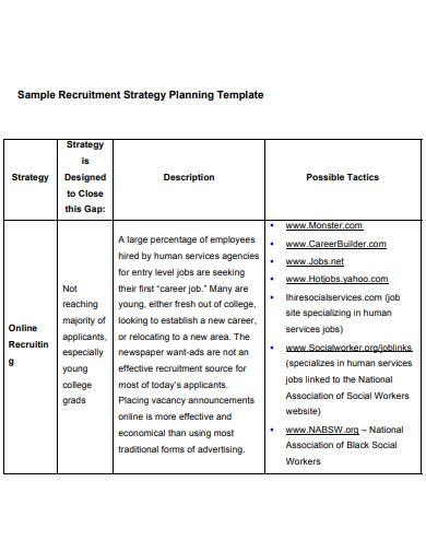sample recruitment strategic plan