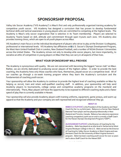 sample soccer club sponsorship proposal