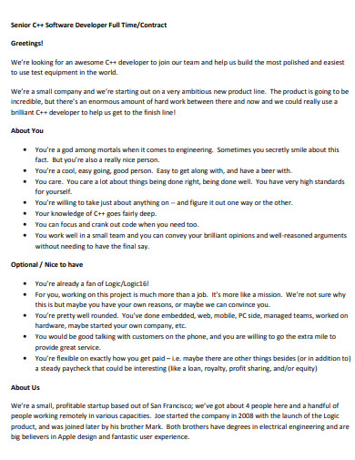 sample software developer contract