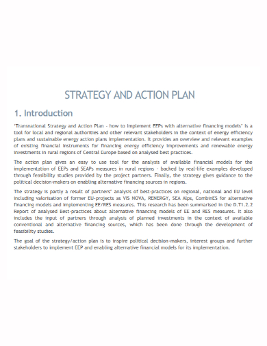 sample strategy action plan
