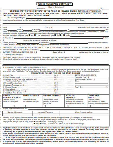 sample timeshare contract