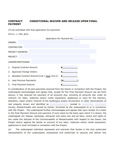 sample unconditional waivers contract