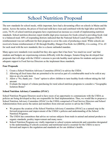 school nutrition proposal