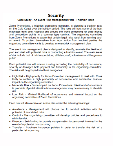 security event risk management plan
