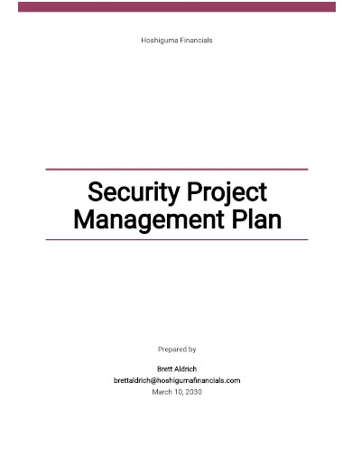 security project management plan