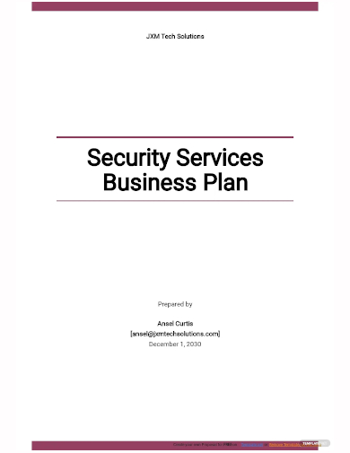 home security business plan