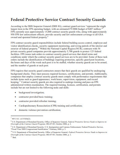 security services guard contract