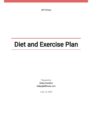 simple diet and exercise plan