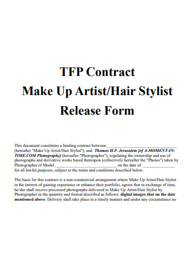simple hair stylist contract