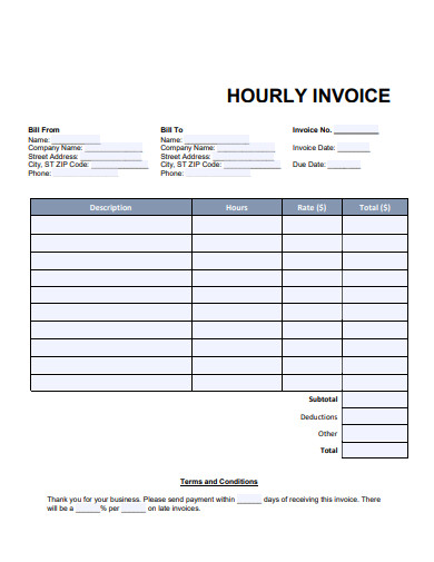 simple hourly invoice