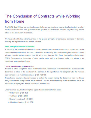 simple work from home contract