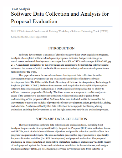 software cost analysis proposal