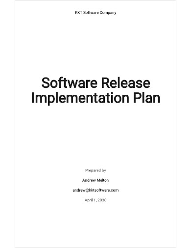 software release implementation plan