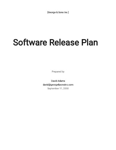 software release plan