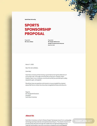 FREE 10  Sports Sponsorship Proposal Samples in PDF MS Word Apple