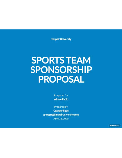 sports team sponsorship proposal