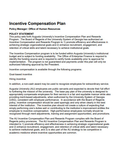 staffing incentive compensation plan