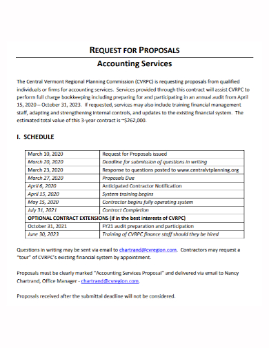 standard accounting services request for proposal