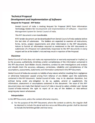 standard technical proposal for software development