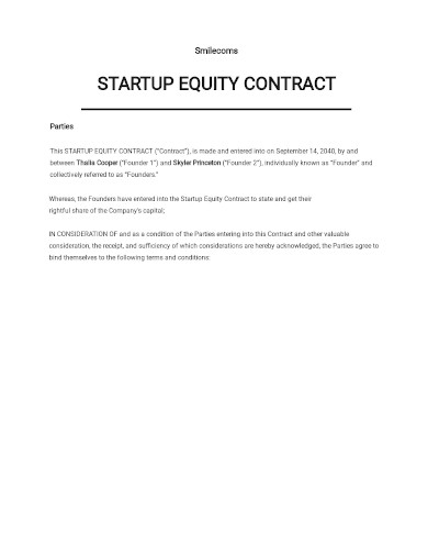 startup equity contract