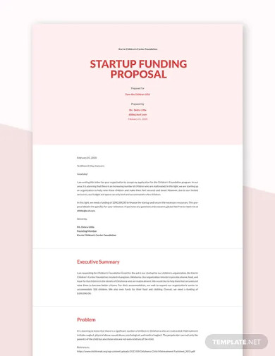 startup funding proposal