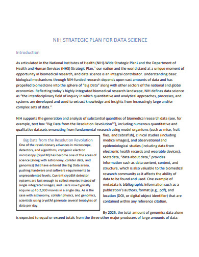 strategic plan for data science