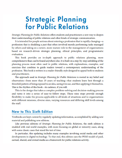 strategic plan for public relations